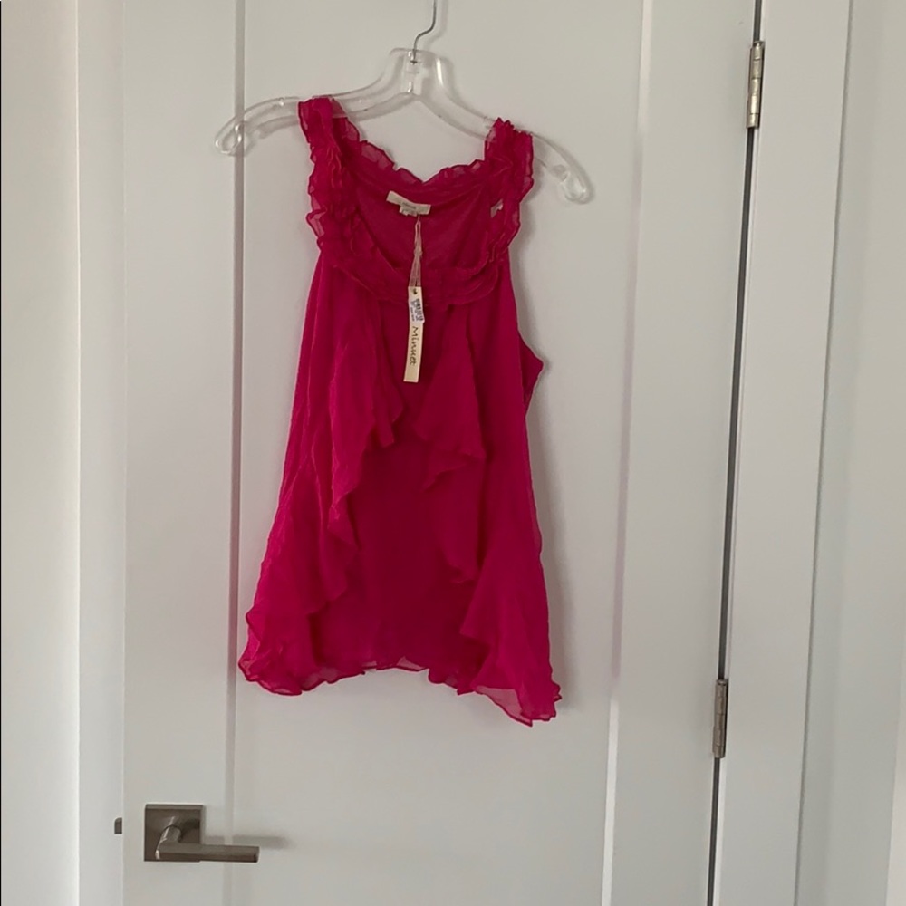Pink sleeveless blouse